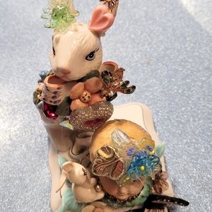 Wendy Gell Bunny and Cherub Trinket Box Wedgewood